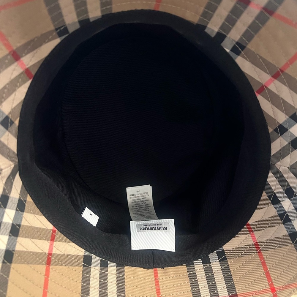 Burberry Beige and Black Checkered Hat